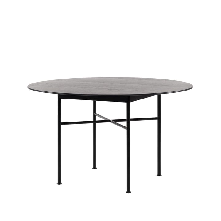 Supper spisebord eik Ø127 cm - eik svartbeiset, svart understell - Fogia