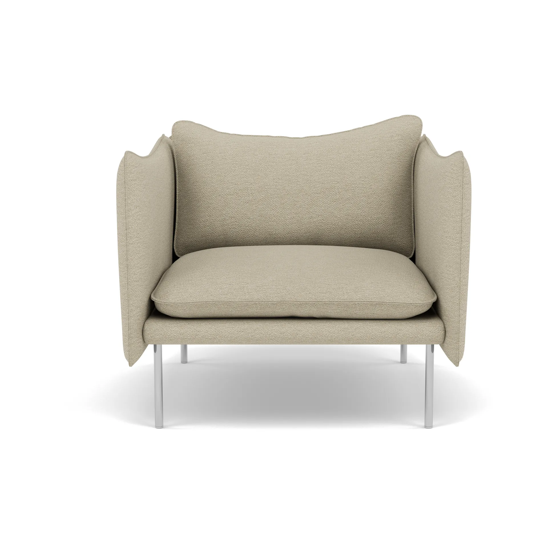 Tiki lenestol, Barnum 2-polert rustfritt stål Fogia