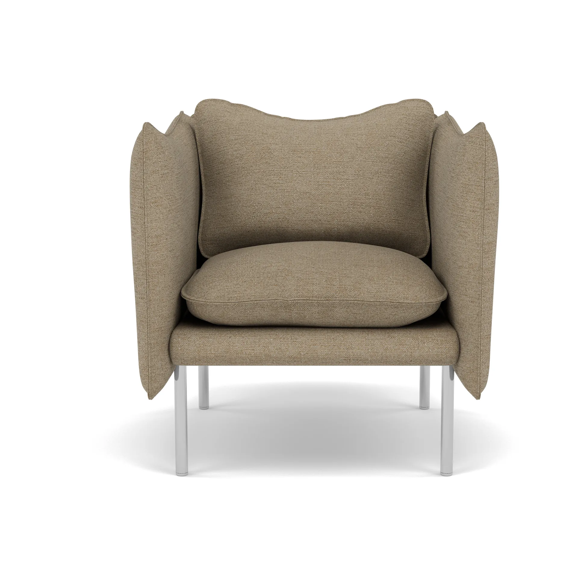 Tiki lenestol small, Ecriture 0240-polished stainless steel Fogia