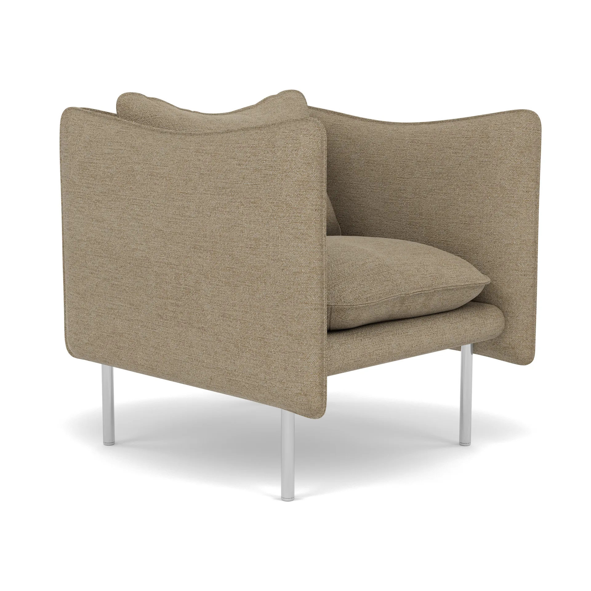 Tiki lenestol small, Ecriture 0240-polished stainless steel Fogia