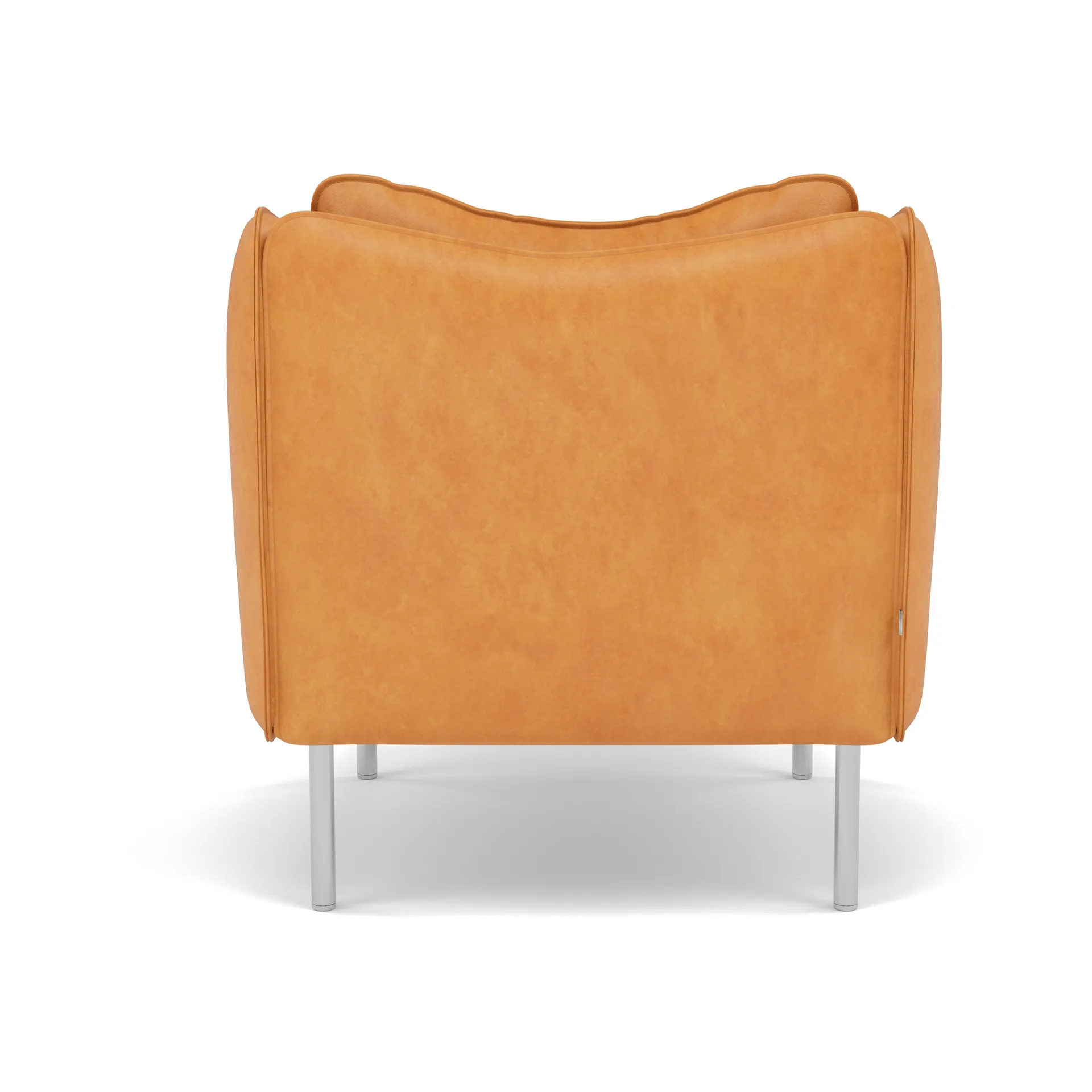 Tiki lenestol small, Vintage Cognac-polert rustfritt stål Fogia