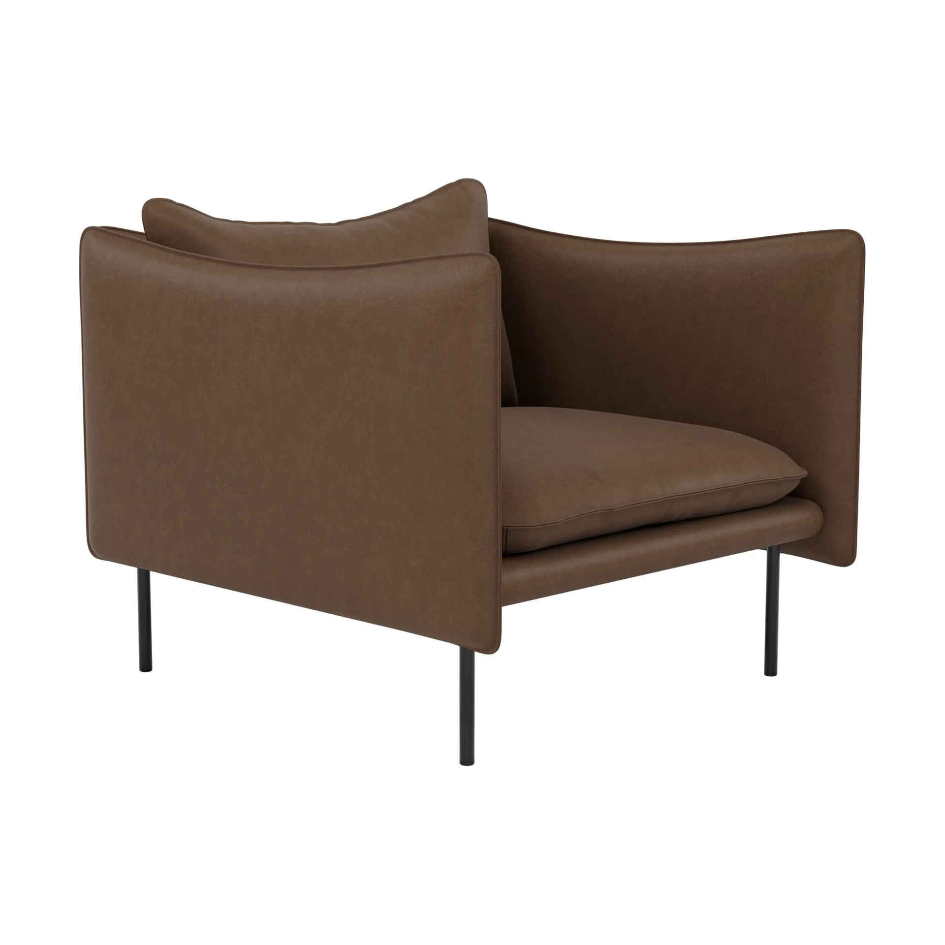 Tiki lenestol, Vintage Tabacco-svarte stålben Fogia