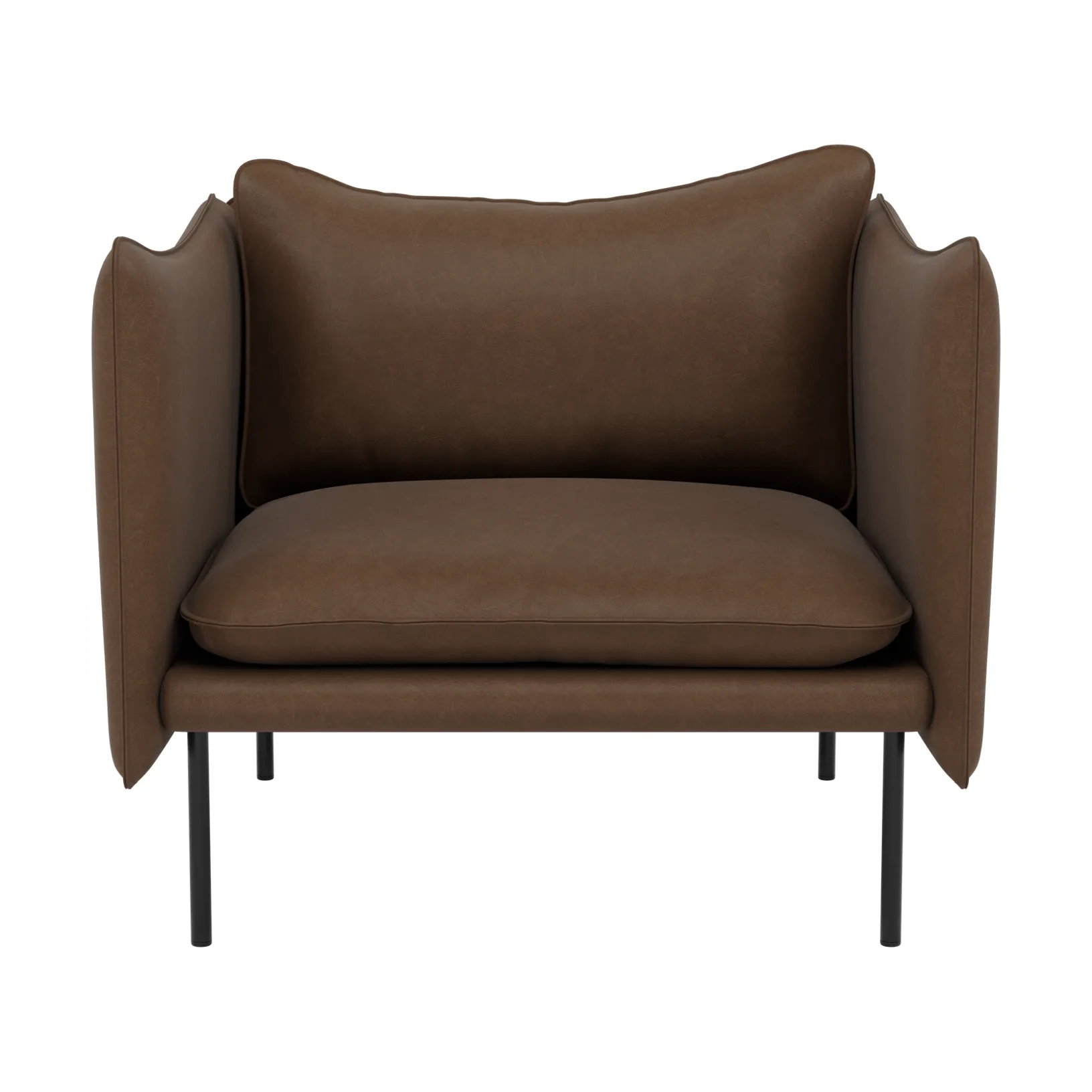 Tiki lenestol, Vintage Tabacco-svarte stålben Fogia