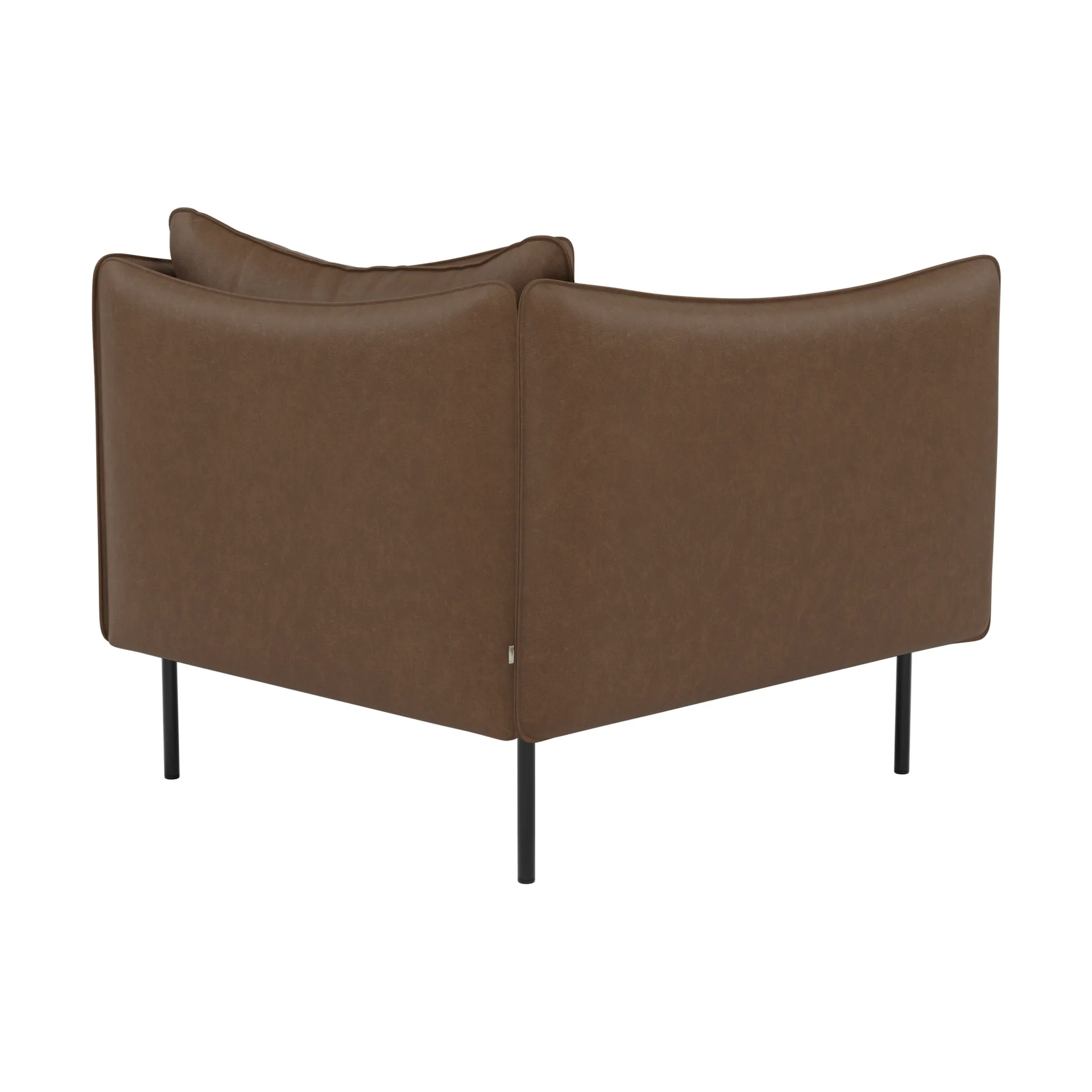 Tiki lenestol, Vintage Tabacco-svarte stålben Fogia