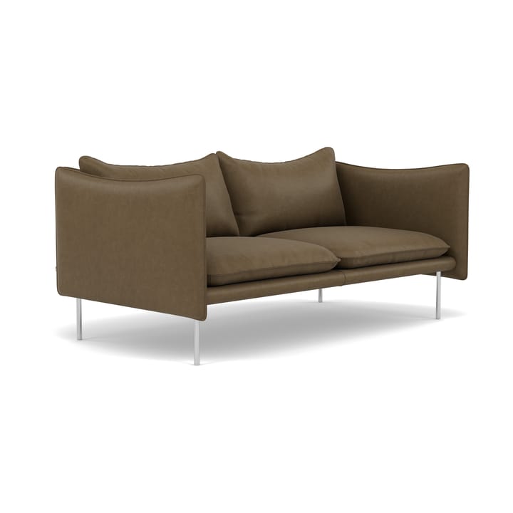 Tiki sofa 2-seter, Vintage Tabacco-polert rustfritt stål Fogia