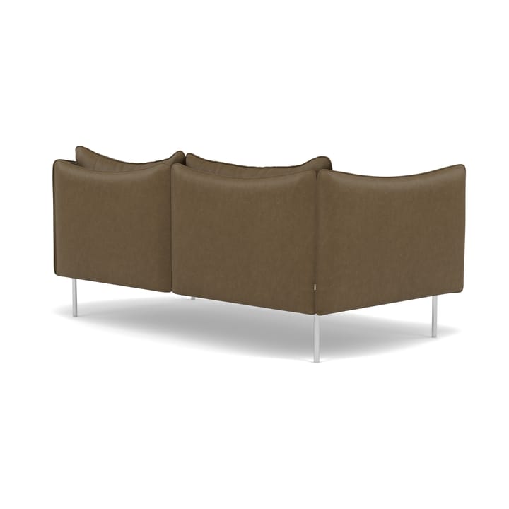 Tiki sofa 2-seter, Vintage Tabacco-polert rustfritt stål Fogia