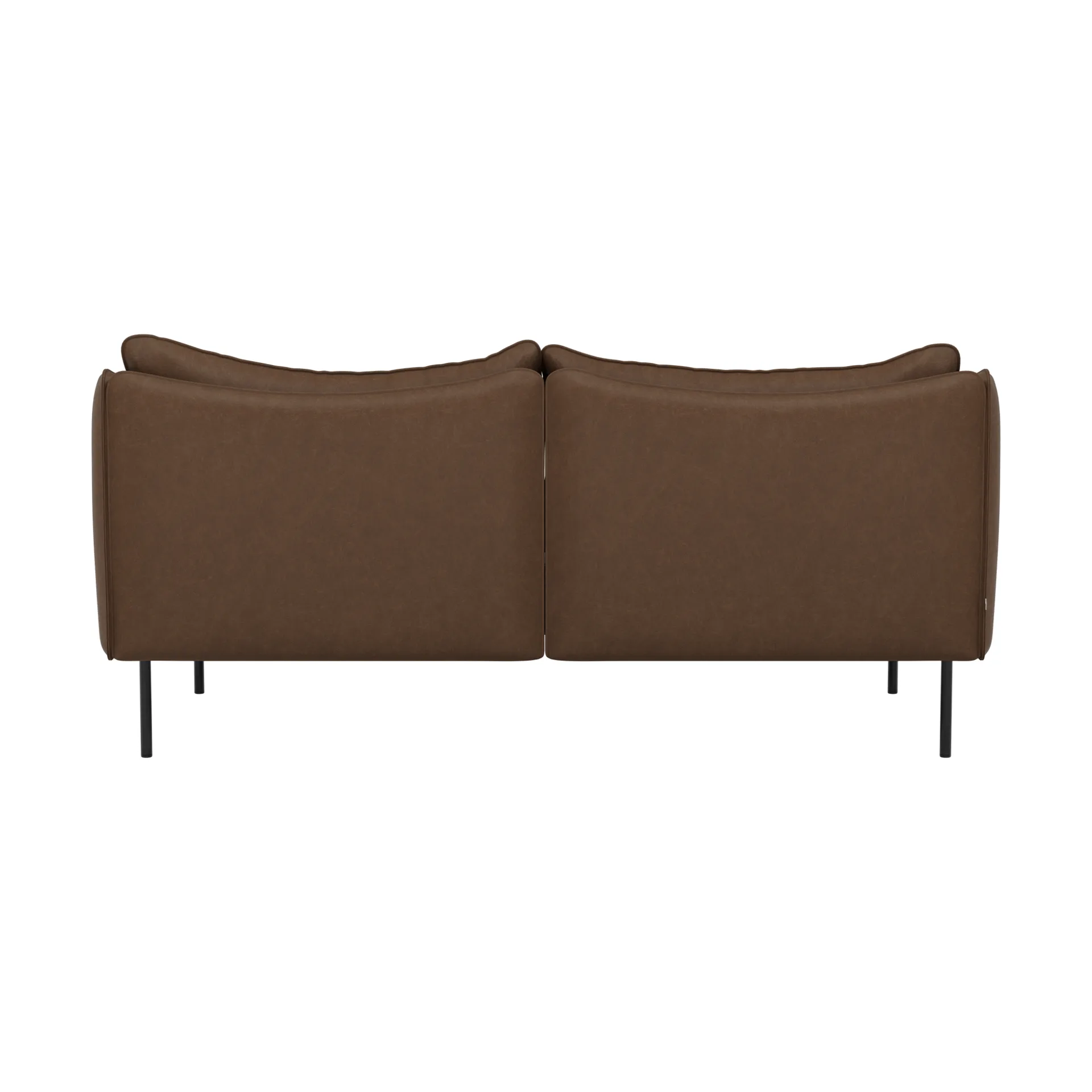 Tiki sofa 2-seter, Vintage Tabacco-svarte stålben Fogia