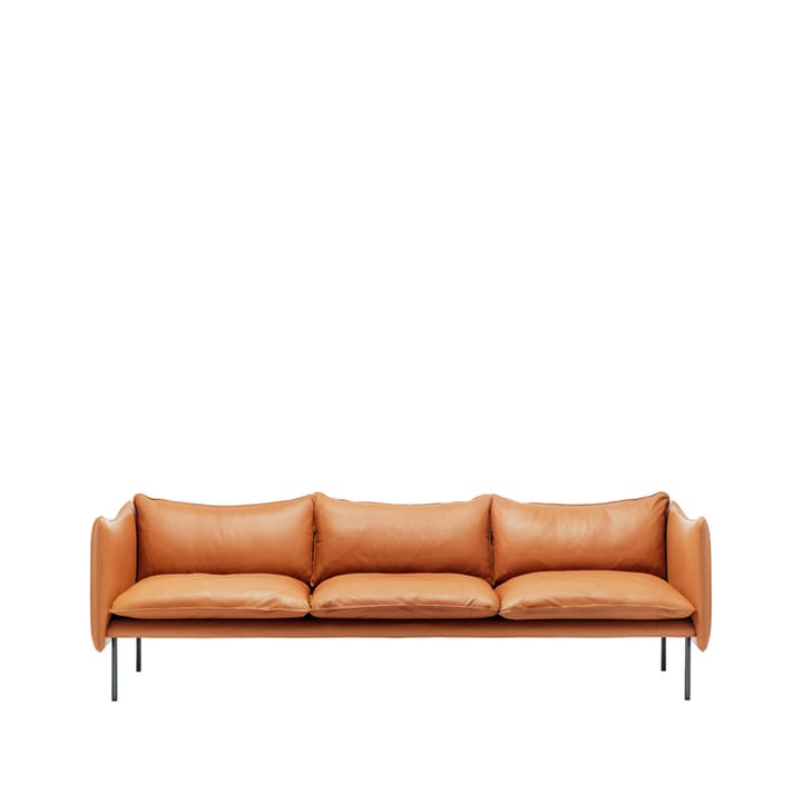 Tiki sofa 3-seter - Elmotique 43807 cognac-mørkegrå ben - Fogia