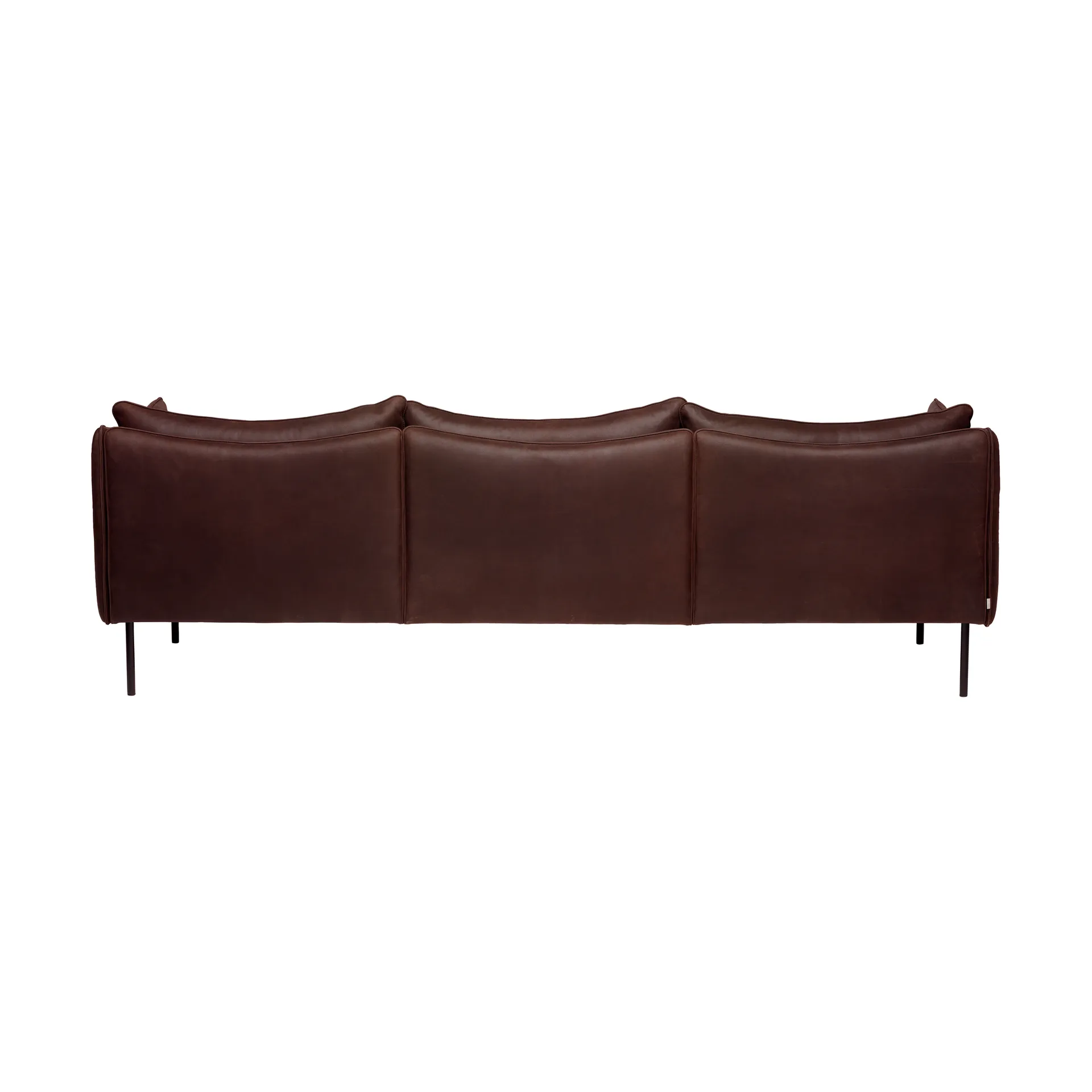 Tiki sofa 3-seter, Skinn Vintage Dark Chocolate – svarte metallbein Fogia