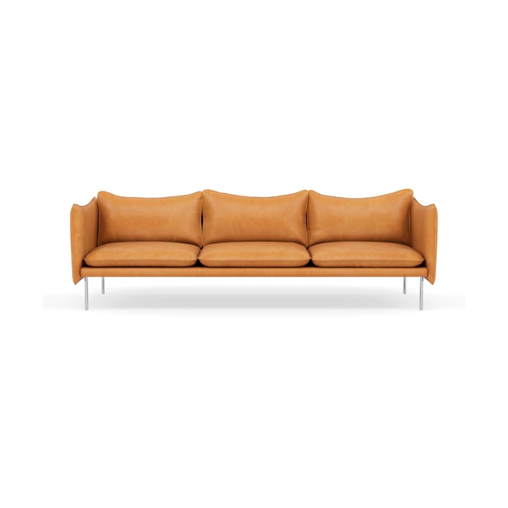 Tiki sofa 3-seter - Vintage Cognac-polished stainless steel - Fogia
