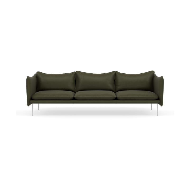 Tiki sofa 3-seter - Vintage Olive-polished stainless steel - Fogia