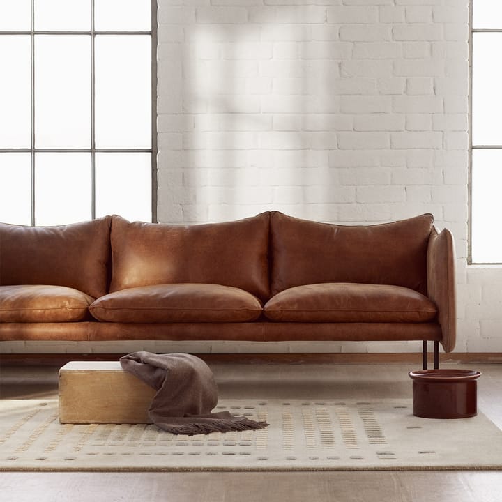 Tiki sofa 3-seter, Vintage rangers brun-svarte ben Fogia