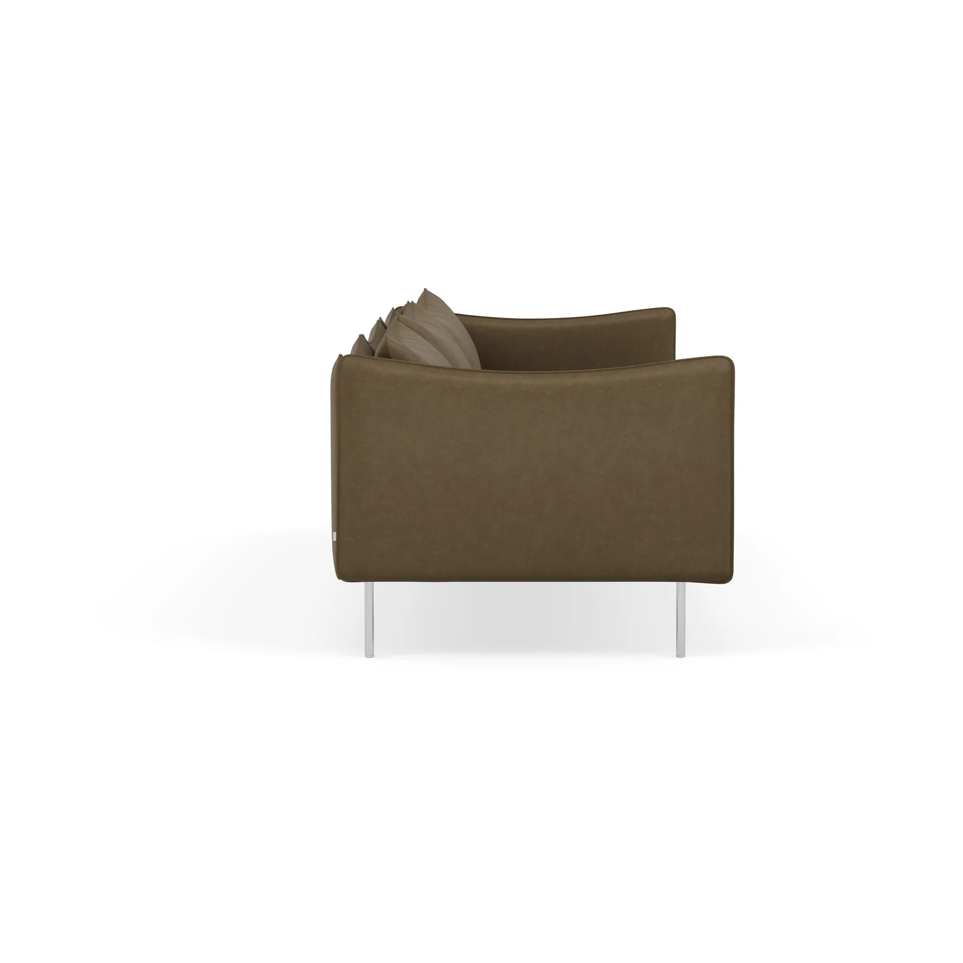 Tiki sofa 3-seter, Vintage Tabacco-polished stainless steel Fogia