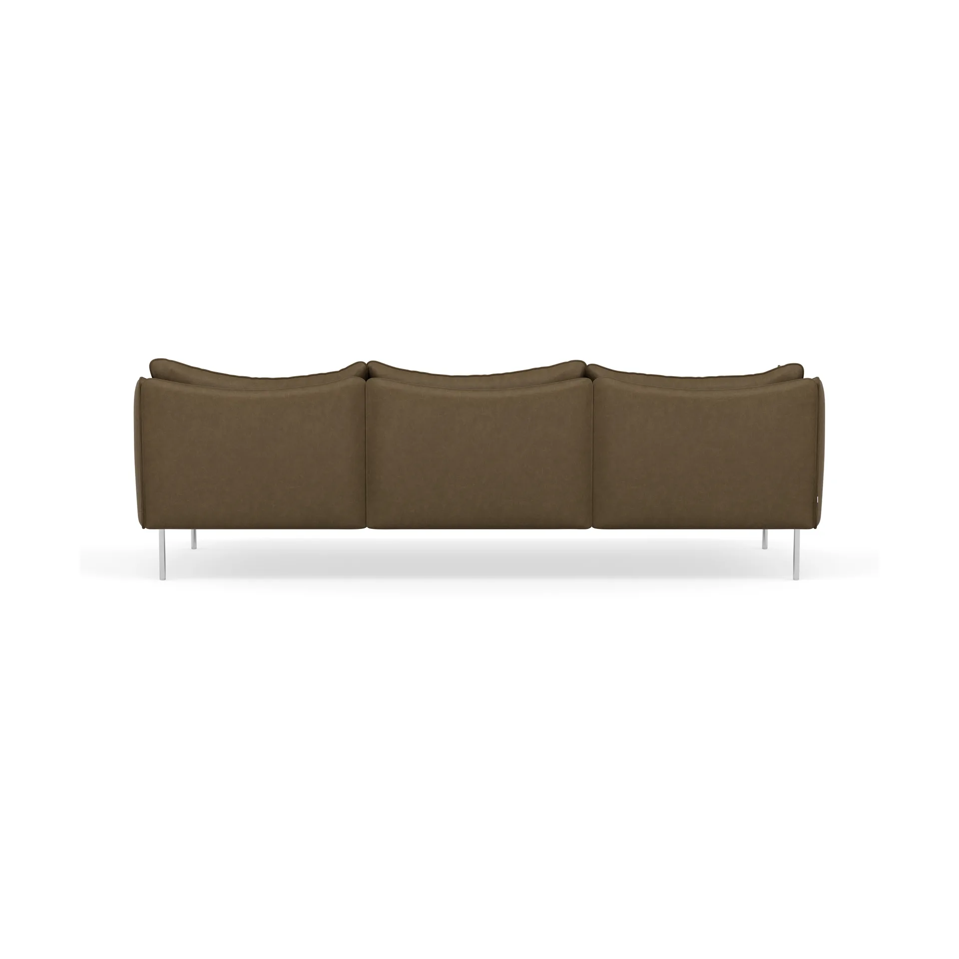 Tiki sofa 3-seter, Vintage Tabacco-polished stainless steel Fogia