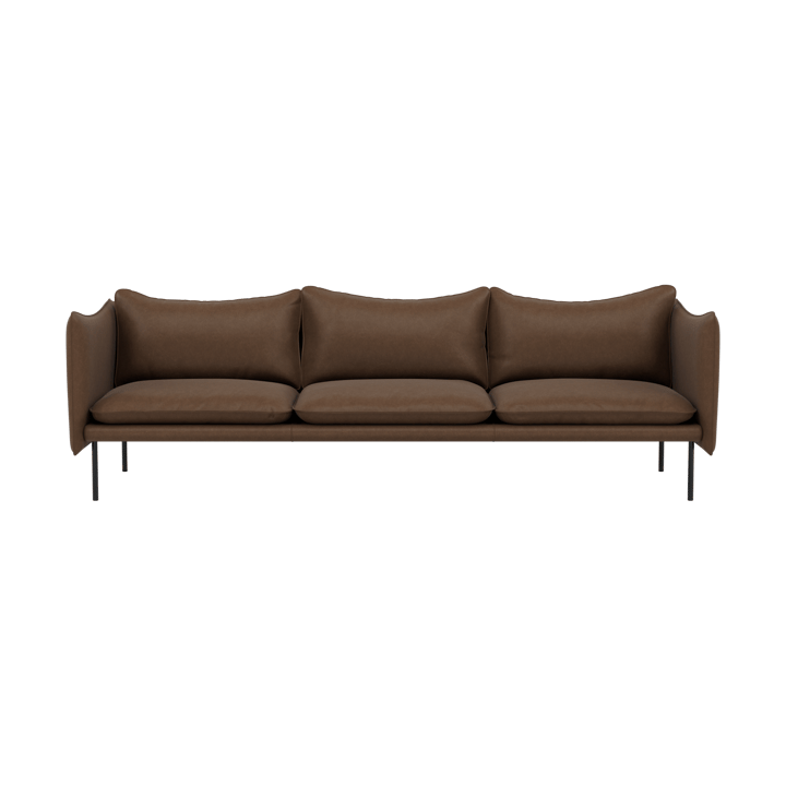 Tiki sofa 3-seter - Vintage Tabacco-svarte stålben - Fogia