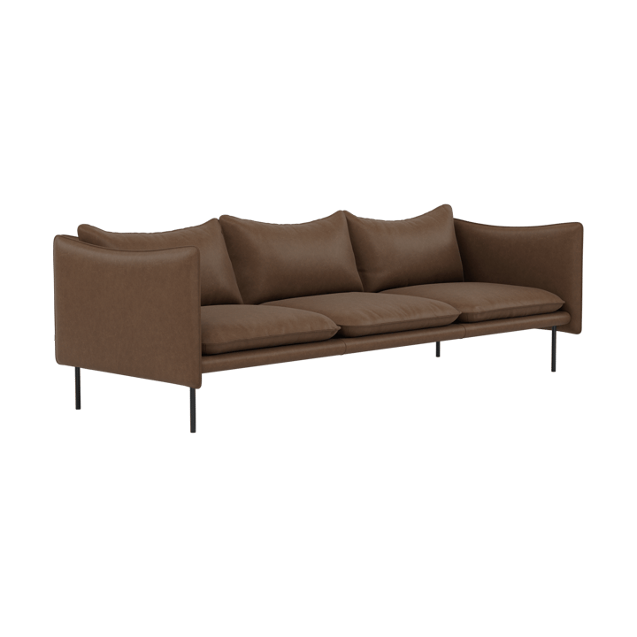 Tiki sofa 3-seter, Vintage Tabacco-svarte stålben Fogia