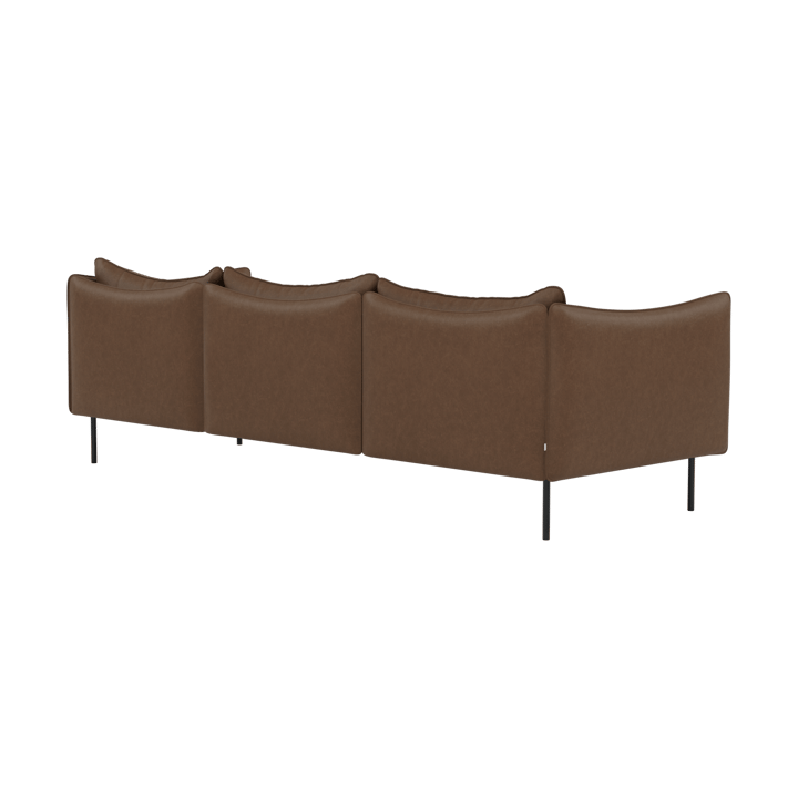 Tiki sofa 3-seter, Vintage Tabacco-svarte stålben Fogia