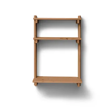 Beam Office Shelf hylle med skrivebord - Deep brown pine, 60x90,5x40 cm - Form & Refine