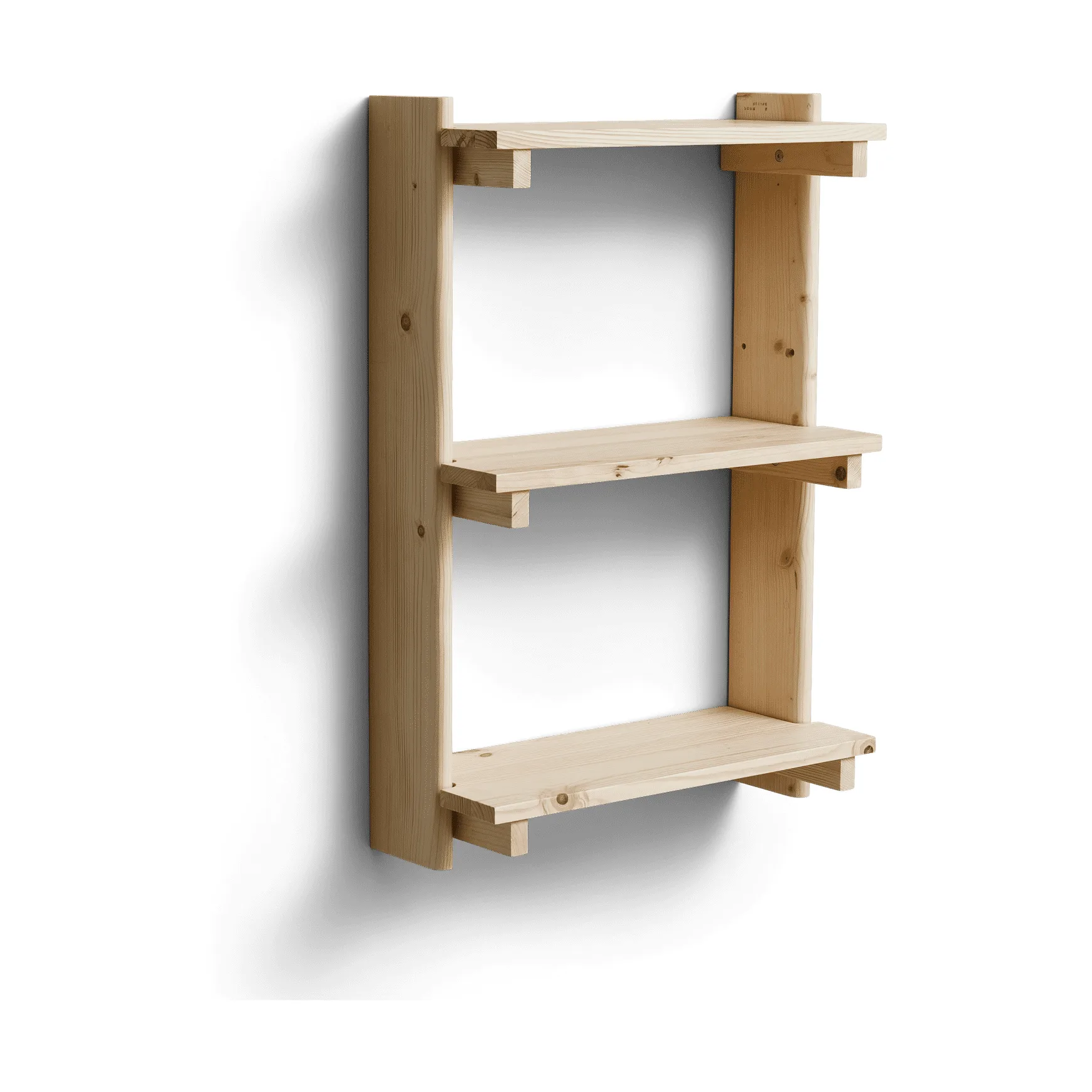 Beam vegghylle 3 hyller, Furu Form & Refine