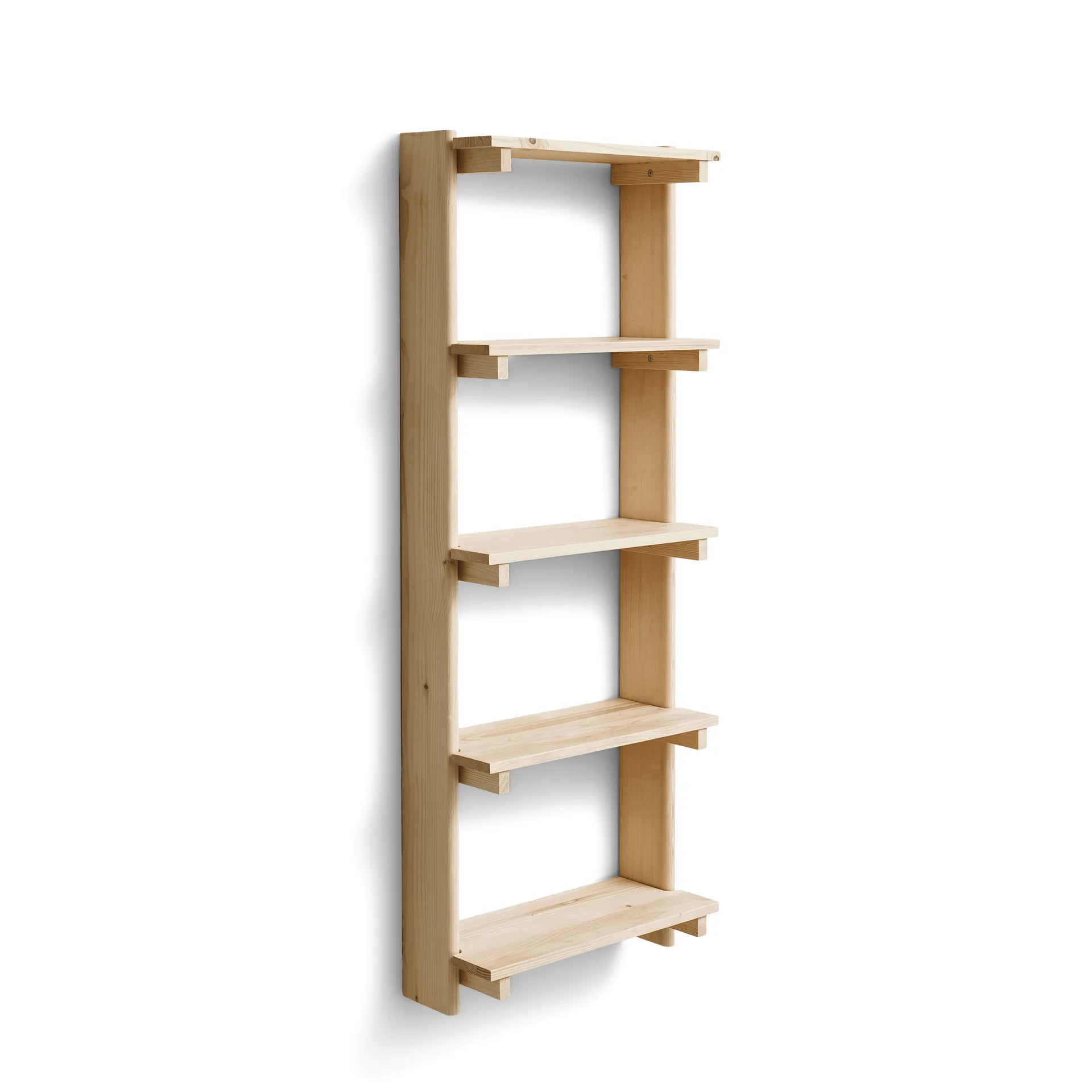 Beam vegghylle 5 hyller, Furu Form & Refine