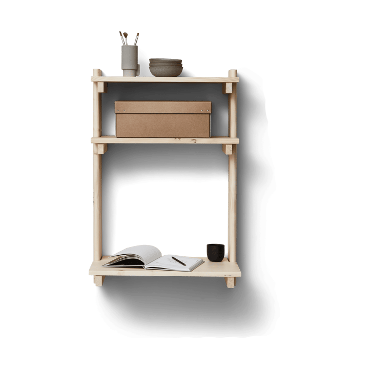 Beam vegghylle med skrivebord, Furu Form & Refine
