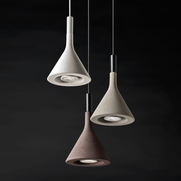 Aplomb mini pendel, hvit, bianco betong Foscarini