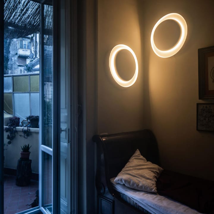 Bahia Mini vegglampe, hvit, led Foscarini