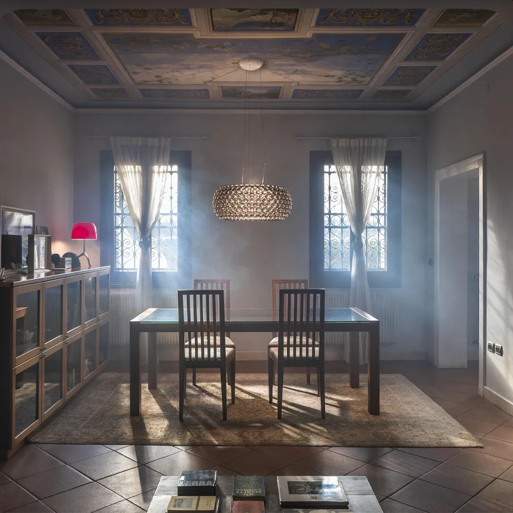 Caboche Plus grande dimbar pendel, Transparent Foscarini