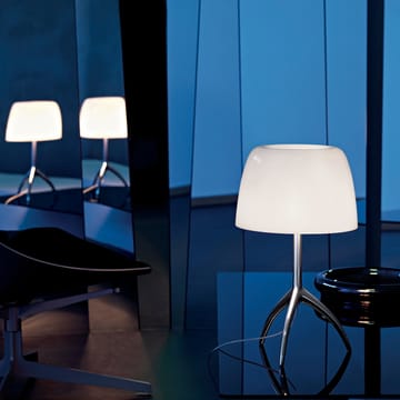 Lumiere Piccola Dimbar bordlampe - Hvit skjerm-champagnefarget fot - Foscarini
