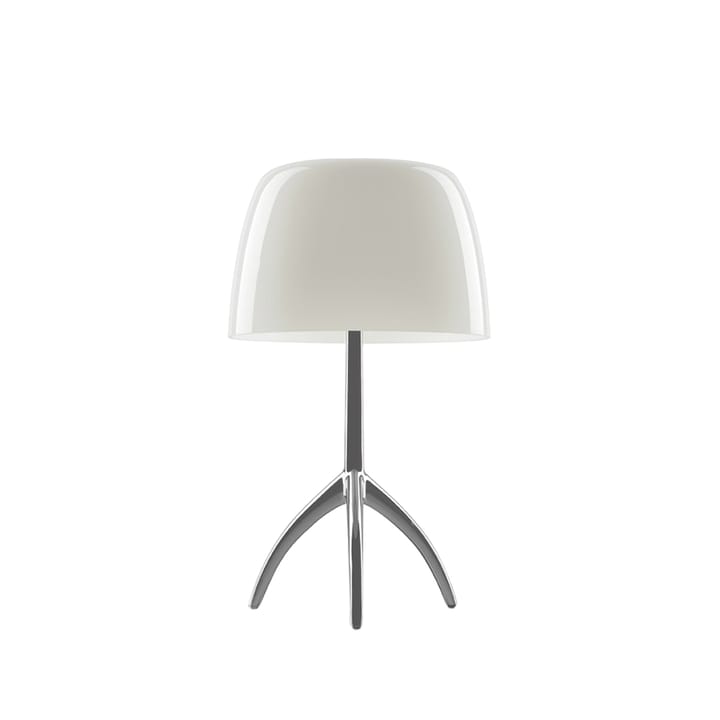 Lumiere Piccola Dimbar bordlampe - Varmhvit skjerm-aluminiumfot - Foscarini