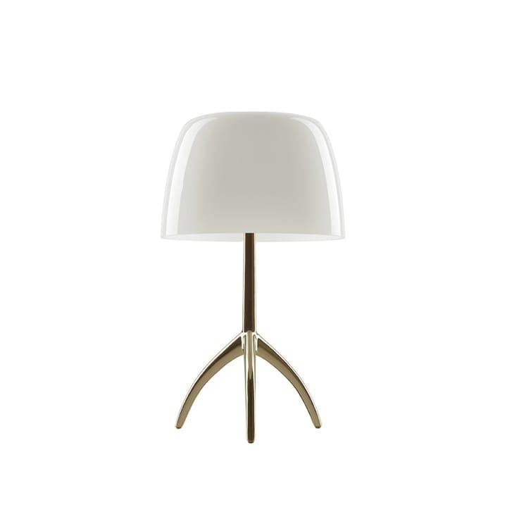 Lumiere Piccola Dimbar bordlampe - Varmhvit skjerm-champagnefarget fot - Foscarini