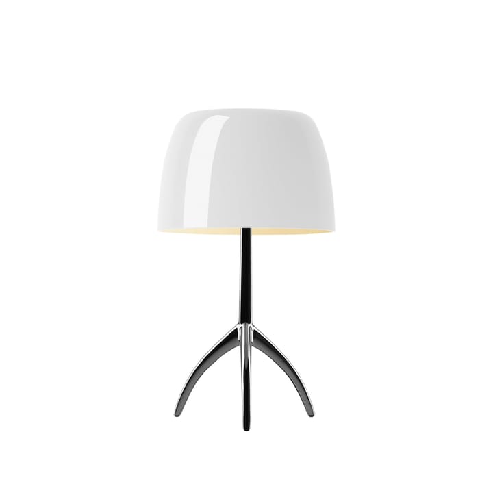 Lumiere Piccola On/Off bordlampe - hvit, svartkrom - Foscarini