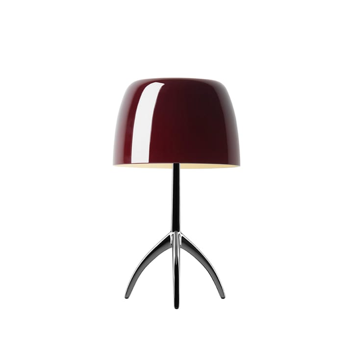 Lumiere Piccola On/Off bordlampe - kirsebærrød, svartkrom - Foscarini