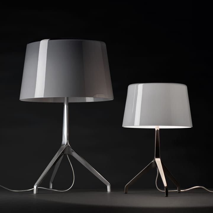 Lumiere XXL bordlampe, grå, svartkrom Foscarini