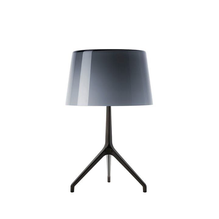 Lumiere XXS bordlampe - grå, munnblåst glass, svart krom - Foscarini