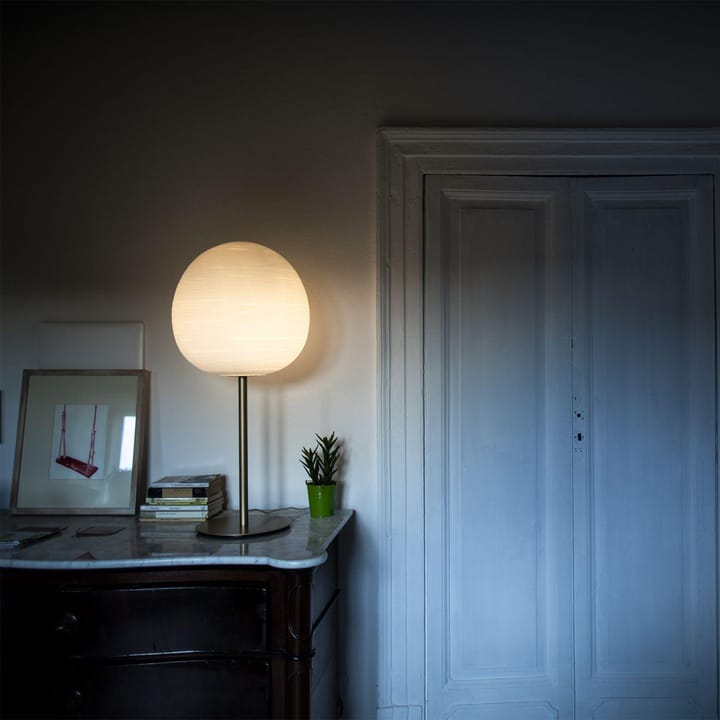 Rituals XL alta bordlampe, oro/bianco, gullfarget stativ Foscarini