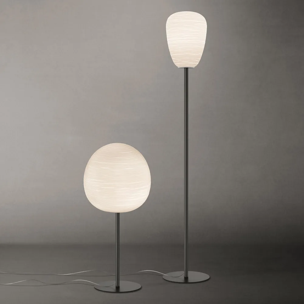 Rituals XL alta bordlampe, oro/bianco, gullfarget stativ Foscarini