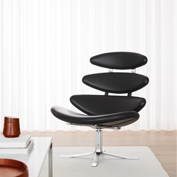 Corona lenestol - Lær omni 301-kromstativ - Fredericia Furniture