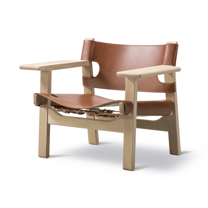 Den spanske stol lenestol, lær cognac, eik lys olje Fredericia Furniture
