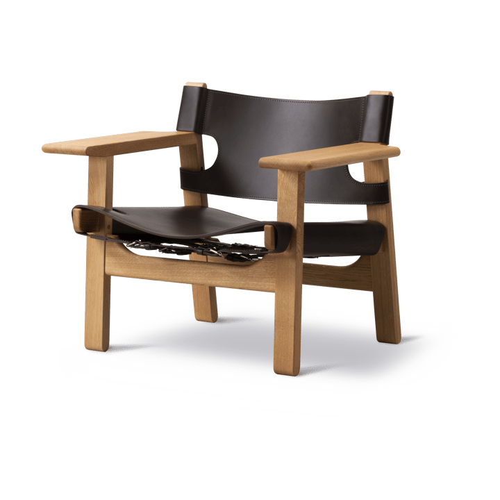 Den spanske stol lenestol - Lær mørkebrun, oljet eik - Fredericia Furniture