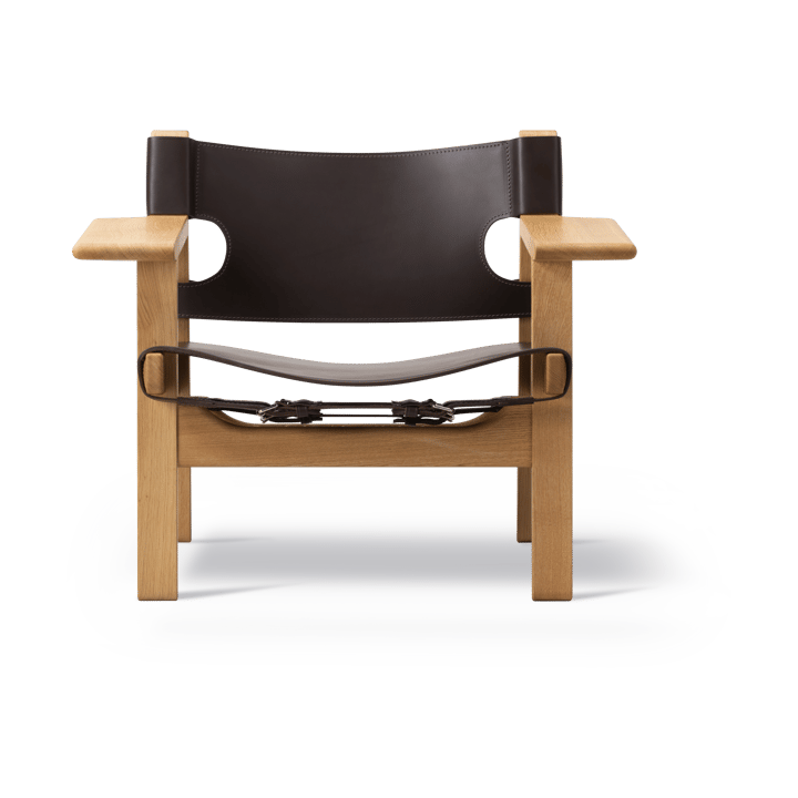 Den spanske stol lenestol, Lær mørkebrun, oljet eik Fredericia Furniture