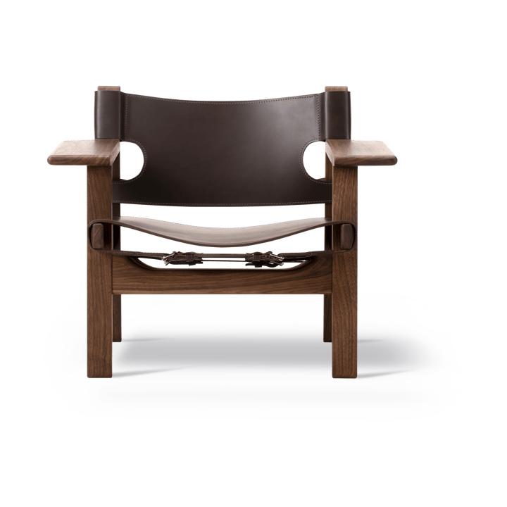 Den spanske stol lenestol, Lær mørkebrun, oljet valnøtt Fredericia Furniture