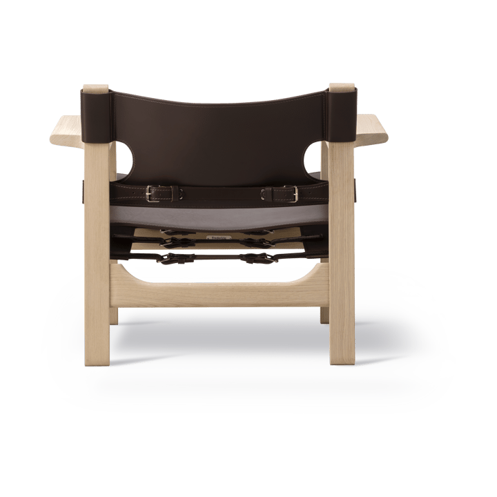 Den spanske stol lenestol, Lær mørkebrun, såpet eik Fredericia Furniture