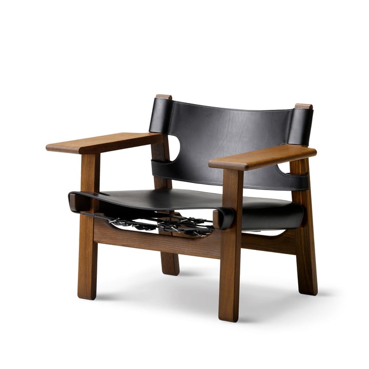 Den spanske stol lenestol - lær svart, røkt eik - Fredericia Furniture