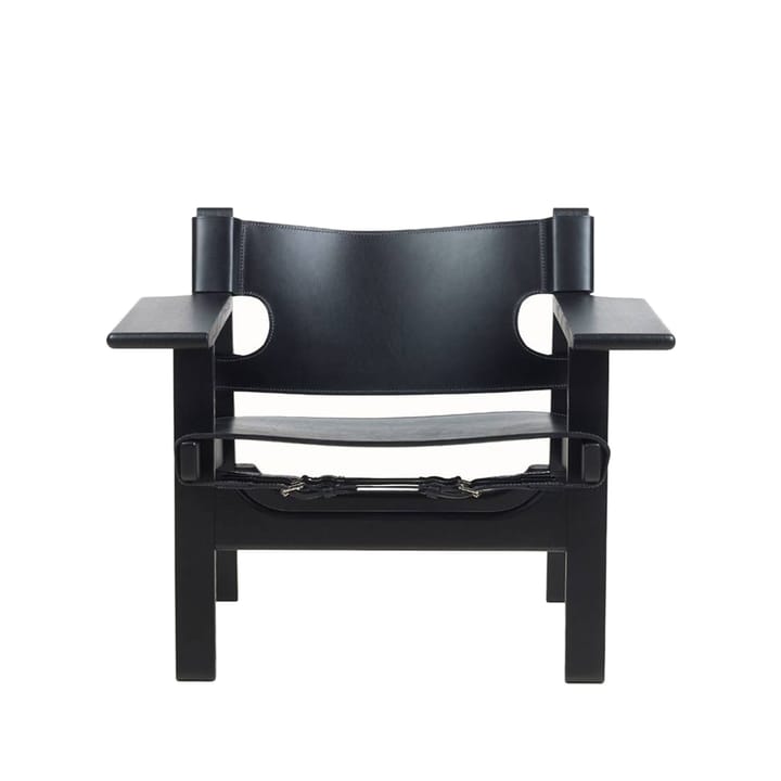 Den spanske stol lenestol - lær svart, svartlakkert eik - Fredericia Furniture
