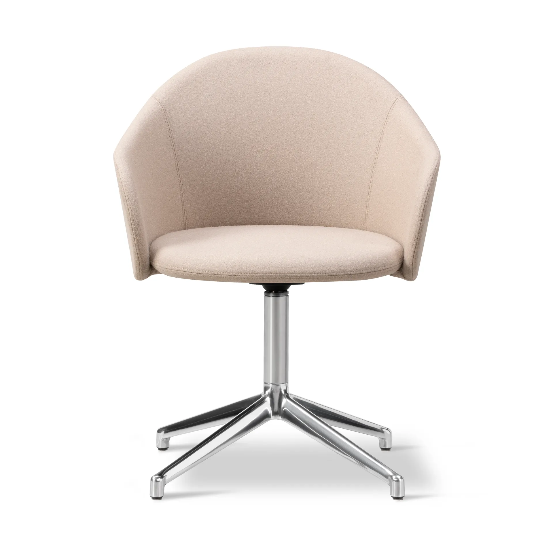 Gomo Armchair lenestol swivel base 4-star, Blazer CUZ47 Fairfield-polert aluminium Fredericia Furniture