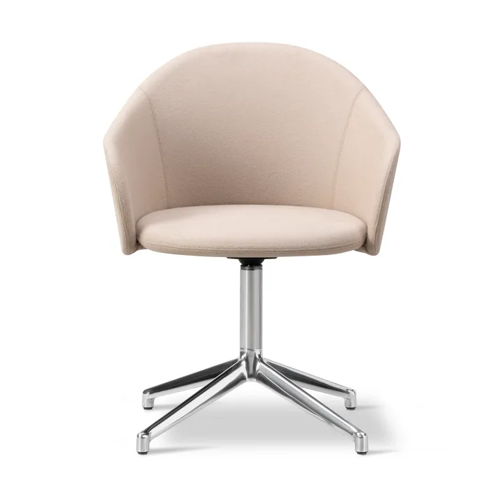 Gomo Armchair lenestol swivel base 4-star - Blazer CUZ47 Fairfield-polert aluminium - Fredericia Furniture