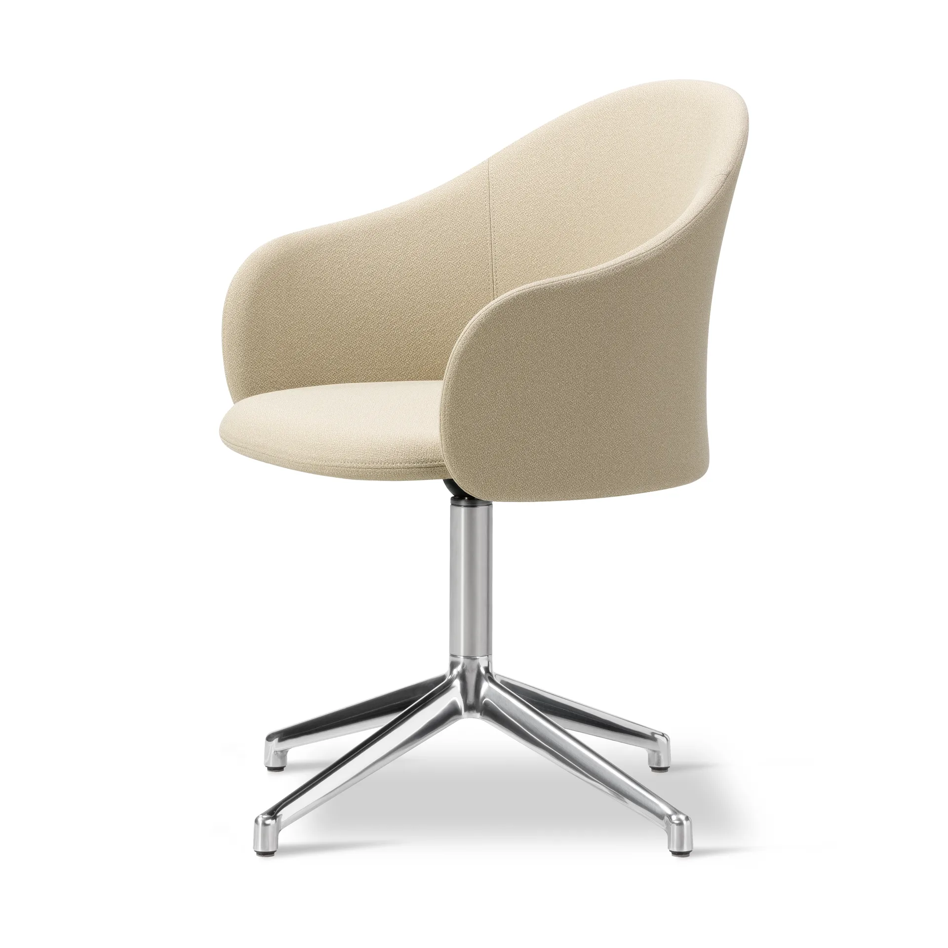 Gomo Armchair lenestol swivel base 4-star, Mylla 811-polert aluminium Fredericia Furniture