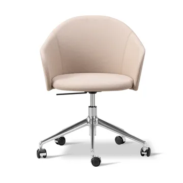 Gomo Armchair lenestol swivel base 5-star - Blazer CUZ47 Fairfield-polert aluminium - Fredericia Furniture