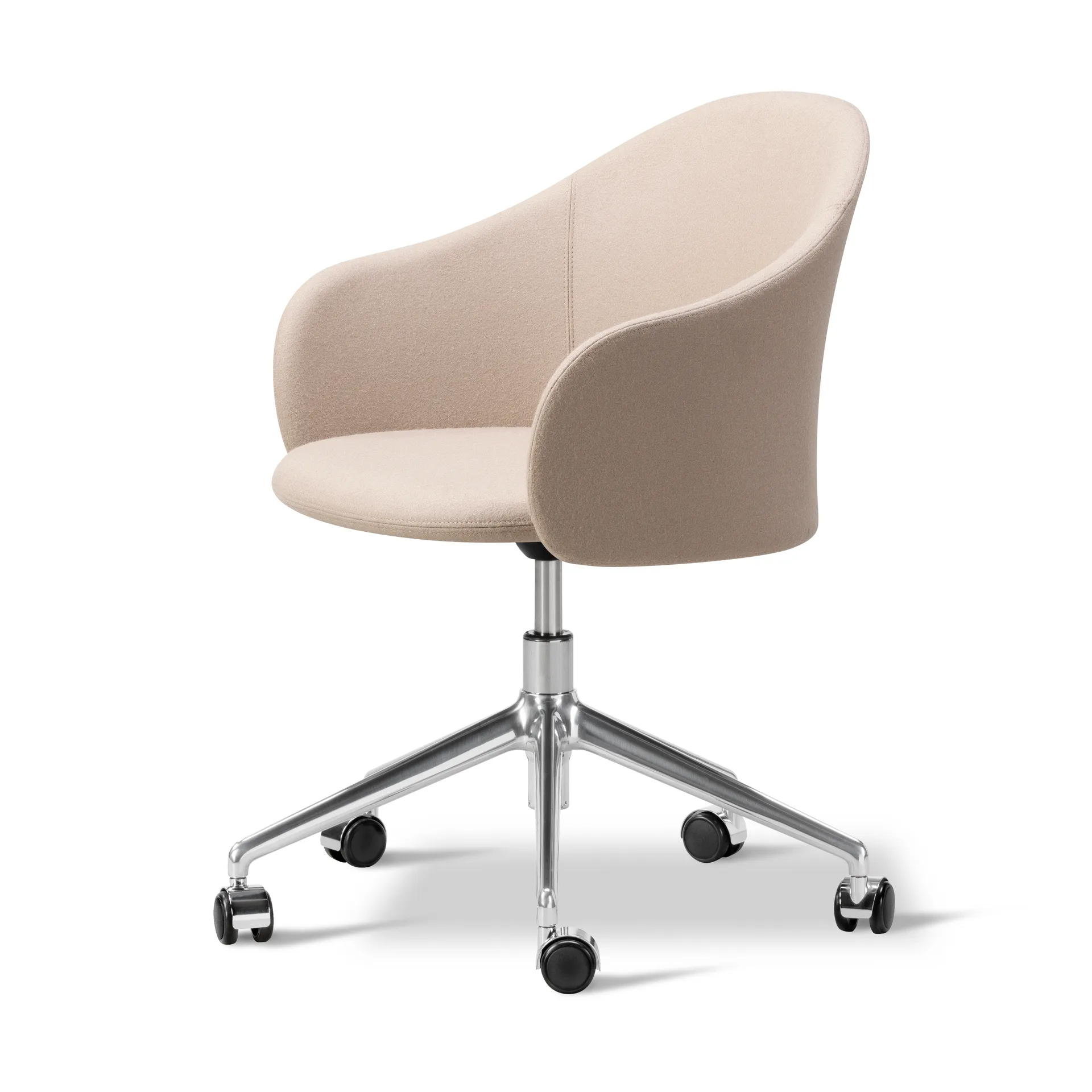 Gomo Armchair lenestol swivel base 5-star, Blazer CUZ47 Fairfield-polert aluminium Fredericia Furniture